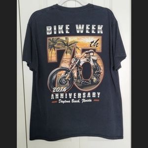 Bike Week 2016 Daytona Beach 75th Anniversary T-Shirt Size L